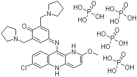 4-[(7-氯-2-甲氧基-1,5-二氢吡啶并[3,2-b]喹啉-10-基)亚氨]-2,6-二(吡咯烷-1-基甲基)环己-2,5-二烯-1-酮磷酸盐 (1:4)