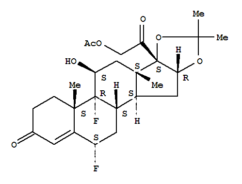 6alpha,9-二氟-11beta,21-二羟基-16alpha,17-(异亚丙基二氧基)孕甾-4-烯-3,20-二酮 21-乙酸酯