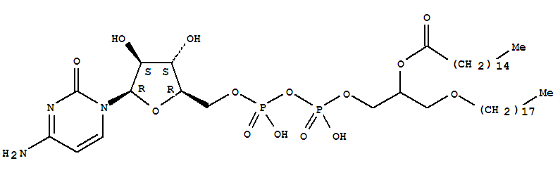 1-beta-D-阿拉伯糖呋喃基胞嘧啶 5'-二磷酸酯-1-O-十八烷基-2-O-棕榈酰-甘油