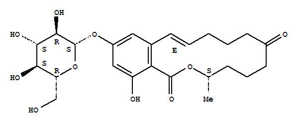(2E)-15-羟基-11-甲基-17-[3,4,5-三羟基-6-(羟基甲基)四氢吡喃-2-基]氧基-12-氧杂双环[12.4.0]十八碳-1(18),2,14,16-四烯-7,13-二酮