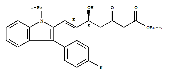 (E)-5-羟基-3-氧代-7-[3'-(4''-氟苯基)-1'-(1''-甲基乙基)吲哚-2'-基]-6-庚烯酸叔丁酯