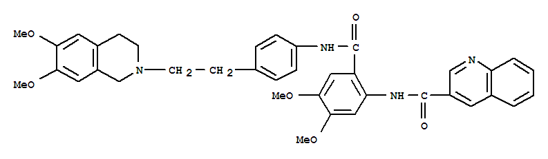 Tariquidar; N-[2-[[4-[2-(6,7-二甲氧基-3,4-二氢-1H-异喹啉-2-基)乙基]苯基]氨基甲酰基]-4,5-二甲氧基苯基]喹啉-3-甲酰胺