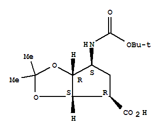(1R,3S,4R,6S)-N-BOC-6-氨基-2,2-二甲基四羟基环戊醇吲哚[1.3]二氧杂环戊烯-4-羧酸