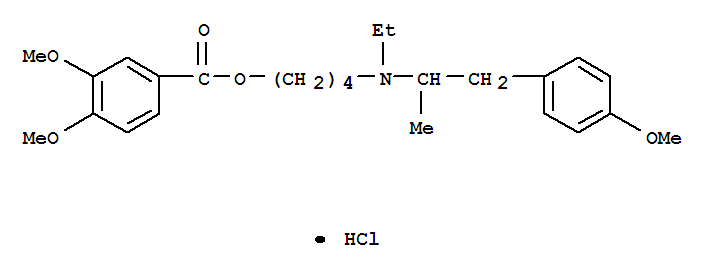 盐酸麦皮凡林; 盐酸美贝维林; 4-[乙基-[1-(4-甲氧基苯基)丙-2-基]氨基]丁基 3,4-二甲氧基苯甲酸酯盐酸盐