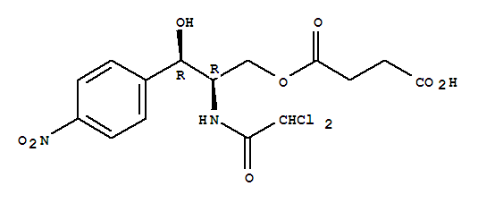琥珀酸氯霉素; 氯霉素半琥珀酸酯; 4-[2-[(2,2-二氯乙酰)氨基]-3-羟基-3-(4-硝基苯基)丙氧基]-4-氧代丁酸