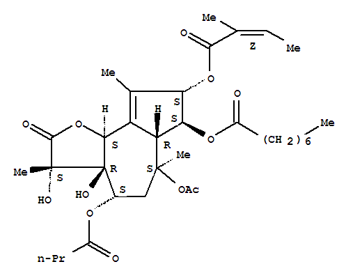 (3S,3aR,4S,6S,6aR,7S,8S,9bS)-6-乙酰氧基-4-(丁酰氧基)-3,3a-二羟基-3,6,9-三甲基-8-(((Z)-2-甲基丁-2-烯酰基)氧基)-2-氧代-2,3,3a,4,5,6,6a,7,8,9b-十氢薁并[4,5-b]呋喃-7-基辛酸酯