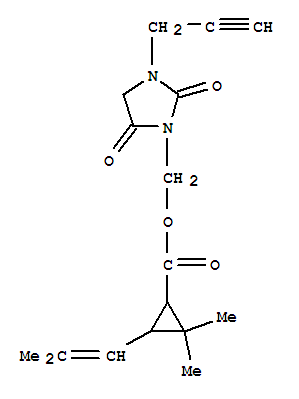 炔咪菊酯; 脒唑菊酯; (1R,S)-顺反式-2,2-二甲基-3-(2-甲基-1-丙烯基)环丙烷羧酸-[2,5-二氧-3-(2-丙炔基) ]-1-咪唑烷基甲基酯