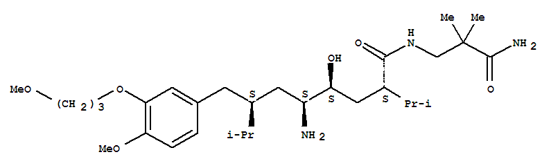 阿利克仑; (2S,4S,5S,7S)-5-氨基-N-(2-氨基甲酰基-2-甲基丙基)-4-羟基-2-异丙基-7-[4-甲氧基-3-(3-甲氧基丙氧基)苄基]-8-甲基壬酰胺