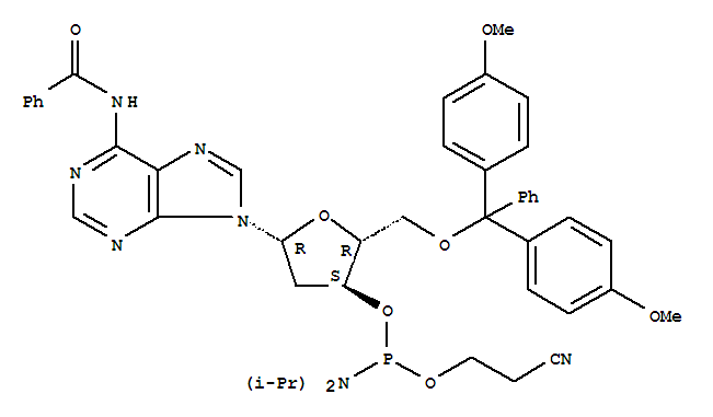 5'-O-(4,4'-二甲氧基三苯基)-N6-苯甲酰基-2'-脱氧腺苷-3'-(2-氰乙基-N,N-二异丙基)亚磷酰胺