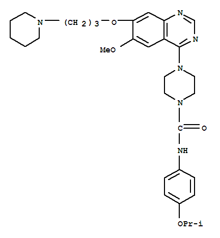 4-[6-甲氧基-7-(3-哌啶-1-基丙氧基)喹唑啉-4-基]-N-(4-异丙基氧苯基)哌嗪-1-甲酰胺