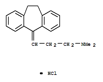 盐酸阿米替林; N,N-二甲基-3-[10,11-二氢-5H-二苯并(a,b)环庚三烯-5-亚基]-1-丙胺盐酸盐