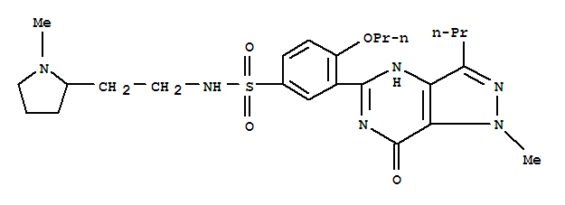 乌地那非; 3-(6,7-二氢-1-甲基-7-氧代-3-丙基-1H-吡唑并[4,3-d]嘧啶-5-基)-N-[2-(1-甲基-2-吡咯烷基)乙基]-4-丙氧基苯磺酰胺