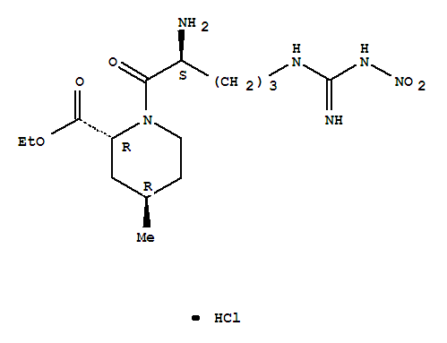 1-[2-氨基基-5-[[亚氨基(硝基氨基)甲基]氨基]-1-氧戊基]-4-甲基-2-哌啶羧酸乙酯盐酸盐,[2R-[1(S*),2Α,4Β]]