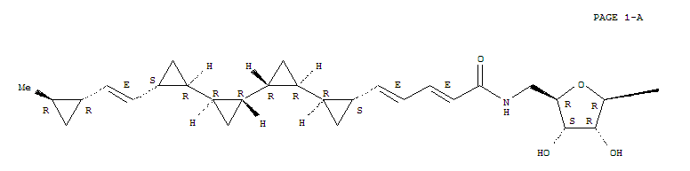 (2E,4E)-N-[[(2R,3S,4R,5R)-5-(2,4-二羰基六氢嘧啶-1-基)-3,4-二羟基-四氢呋喃-2-基]甲基]-5-[(1S)-2-[(1R)-2-[(1R)-2-[(1R,2S)-2-[(E)-2-[(1R,2R)-2-甲基环丙基]乙烯基]环丙基]环丙基]环丙基]环丙基]戊-2,4-二烯酰胺