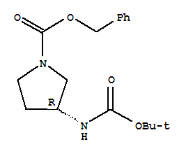 (R)-1-Cbz-3-Boc-氨基吡咯烷; (R)-3-Boc-氨基-1-苄氧羰基吡咯烷; (R)-3-叔丁氧羰基氨基吡咯烷-1-甲酸苄酯