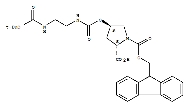 (2S,4R)-4-[[[[2-[[叔丁氧羰基]氨基]乙基]氨基]羰基]氧基]-1,2-吡咯烷二甲酸 1-(9H-芴-9-基甲基)酯