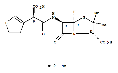 (2S,5R,6R)-3,3-二甲基-6-[2-羧基-2-(2-噻吩基)乙酰氨基]-7-氧代-4-硫杂-1-氮杂双环[3.2.0]庚烷-2-羧酸二钠盐
