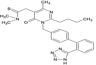 2-(2-丁基-4-甲基-6-羰基-1-((2'-(1-三苯甲基-1氢-四唑-5-基)-[1,1'-联苯]-4-基)甲基)-1,6-二氢嘧啶-5-基)-N,N-二甲基乙酰胺（非马沙坦）