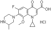 盐酸加替沙星; 1-环丙基-6-氟-1,4-二氢-8-甲氧基-7-(3-甲基-1-哌嗪基)-4-氧代-3-喹啉羧酸盐酸盐