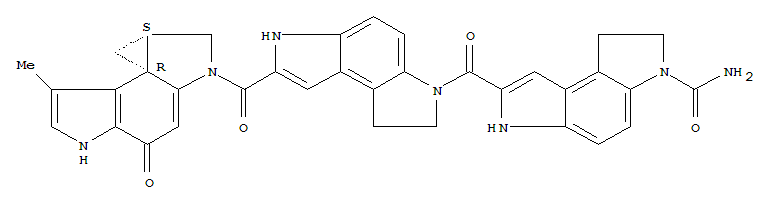 7-((1,6-二氢-7-((4,5,8,8a-四氢-7-甲基-4-氧代环丙(c)吡咯并(3,2-e)吲哚-2(1H)-基)羰基)苯并(1,2-b:4,3-b')二吡咯-3(2H)-基)羰基)-1,6-二氢苯并(1,2-b:4,3-b')二吡咯-3(2H)-酮