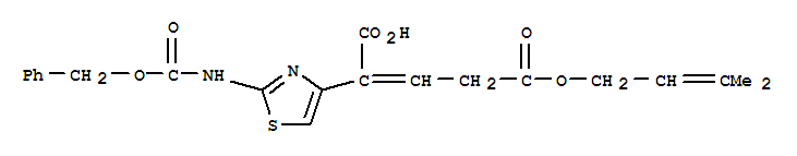 2-(2-苄氧羰基氨基噻唑-4-基)-4-(3-甲基-2-丁烯氧羰基)-2-丁烯酸，头孢布烯侧链