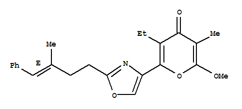 3-乙基-6-甲氧基-5-甲基-2-[2-[(3E)-3-甲基-4-苯基-3-丁烯-1-基]-4-恶唑基]-4H-吡喃-4-酮