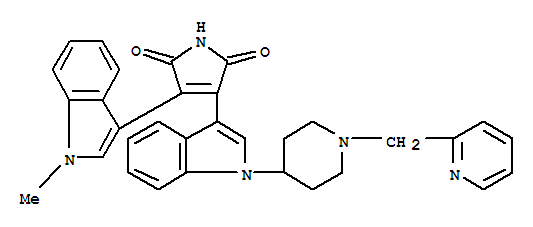 Enzastaurin; 3-(1-甲基-1H-吲哚-3-基)-4-(1-(1-(2-吡啶甲基)-4-哌啶基)-1H-吲哚-3-基)-1H-吡咯-2,5-二酮