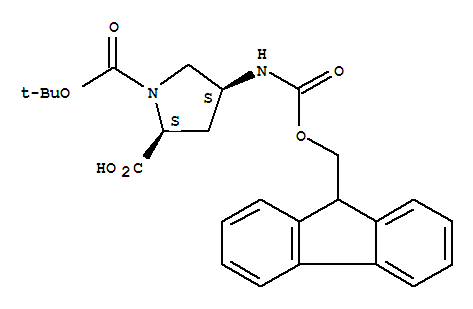 N-Boc-顺式-4-Fmoc-氨基-L-脯氨酸; (2S,4S)-4-[(芴甲氧羰酰基)氨基]-1,2-吡咯烷二甲酸 1-叔丁酯