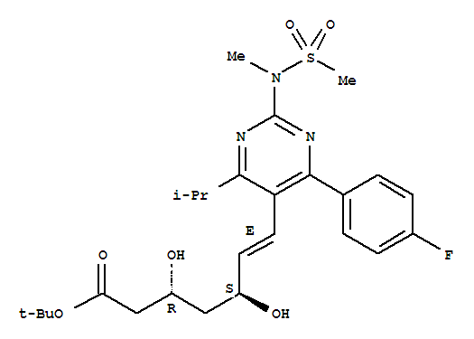 瑞舒伐他汀叔丁酯; (6E)-7-[4-(4-氟苯基)-6-异丙基-2-[甲基(甲磺酰)氨基]嘧啶-5-基]-(3R,5S)-3,5-二羟基庚-6-烯酸叔丁酯