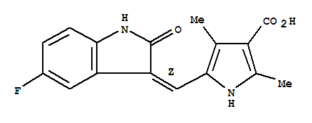 5-((Z)-(5-氟-2-氧代吲哚烷-3-亚基)甲基)-2，4-二甲基-1H-吡咯-3-羧酸