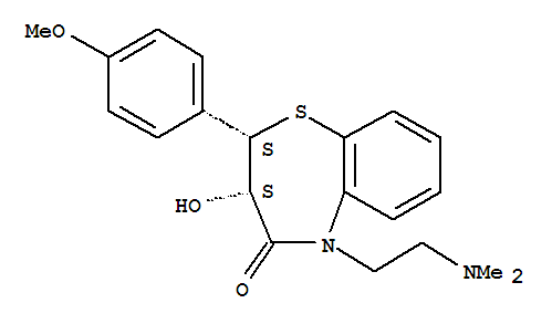 去乙酰地尔硫卓; (2S-cis)-5-(2-(二甲基氨基)乙基)-2,3-二氢-3-羟基-2-(4-甲氧基苯基)-1,5-苯并硫氮杂卓-4(5H)-酮