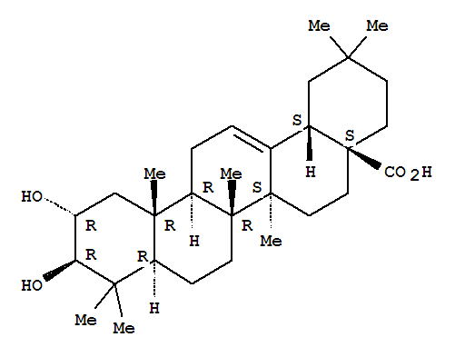 山楂酸; 马斯里酸; (2alpha,3beta)-2,3-二羟基齐墩果-12-烯-28-酸