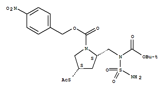 多尼培南侧链; (2S,4S)-4-乙酰硫基-2-[[N-氨基磺酰基-N-(叔丁氧羰基)氨基]甲基]吡咯烷-1-甲酸对硝基苄酯