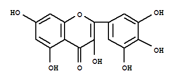 杨梅素; 杨梅苷; 杨梅甙; 3,5,7-三羟基-2-(3,4,5-三羟基苯基)-4H-1-苯并呋喃-4-酮