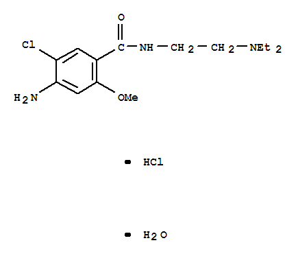 盐酸甲氧氯普胺; N-[(2-二乙氨基)乙基]-4-氨基-2-甲氧基-5-氯-苯甲酰胺盐酸盐