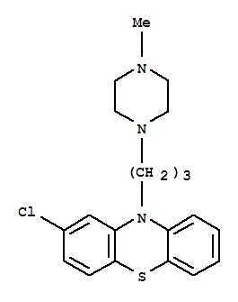 奋乃静; 丙氯拉嗪; 甲哌氯丙嗪; 2-氯-10-[3-(4-甲基哌嗪-1-基)丙基]吩噻嗪
