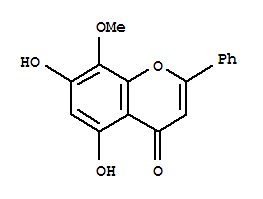 汉黄芩素; 5,7-二羟基-8-甲氧基-2-苯基-4H-1-苯并呋喃-4-酮