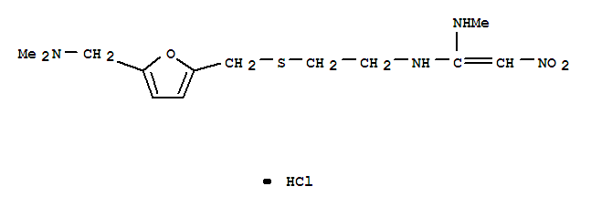 盐酸雷尼替丁; N'-甲基-N-[2-[[[5-[(二甲氨基)甲基]-2-呋喃基]-甲基]硫代]乙基]-2-硝基-1,1-乙烯二胺盐酸盐