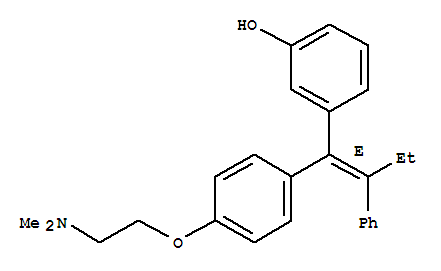 屈洛昔芬; 屈洛昔酚; 3-[1-[4-(2-二甲基氨基乙氧基)苯基]-2-苯基丁-1-烯基]苯酚
