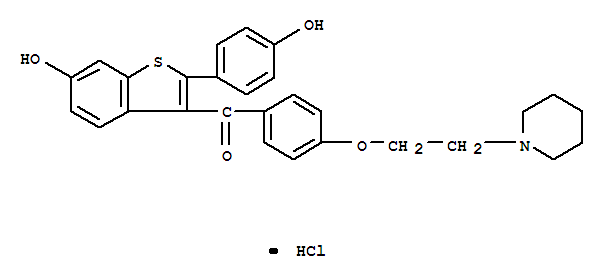 盐酸雷洛昔芬; [6-羟基-2-(4-羟苯基)苯并[b]噻酚-3-基]-[4-[2-(1-哌啶基)乙氧基]-苯基]-甲酮盐酸盐