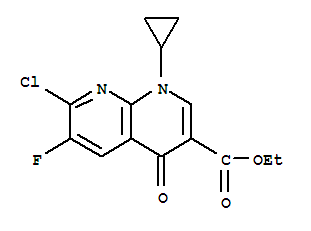 环丙基萘啶羧酸乙酯;1-环丙基-6-氟-7-氯-4-氧-1,4-二氢-1,8-萘啶-3-羧酸乙酯