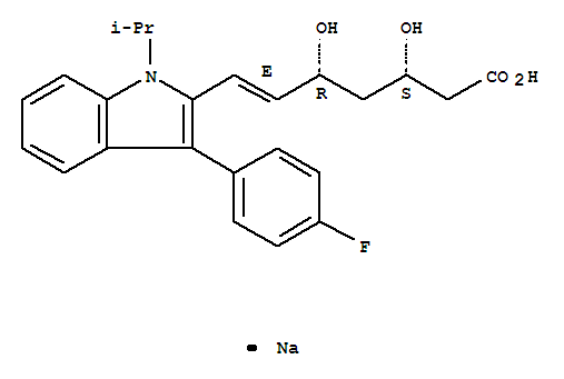 3R﹡,5S﹡-(E)]-(±)-7-[3-(4-氟苯基)-1-异丙基-1H-吲哚-2-基]-3,5-二羟基-6-庚烯酸钠