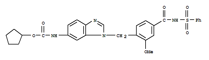 环戊基 N-[3-[[4-(苯磺酰氨基甲酰)-2-甲氧基-苯基]methy l]苯并咪唑-5-基]氨基甲酸酯