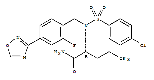 (2R)-2-[N-[(4-氯苯基)磺酰基]-N-[2-氟-4-(1,2,4-恶二唑-3-基)苄基]氨基]-5,5,5-三氟戊酰胺