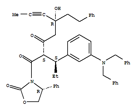 [4R-[3(2(S*),5(R*),4R]]-3-[2-[1-[3-[二(苯基甲基)氨基]苯基]丙基]-5-羟基-1,3-二羰基-5-(2-苯基乙基)-6-辛炔基]-4-苯基-2-噁唑烷酮