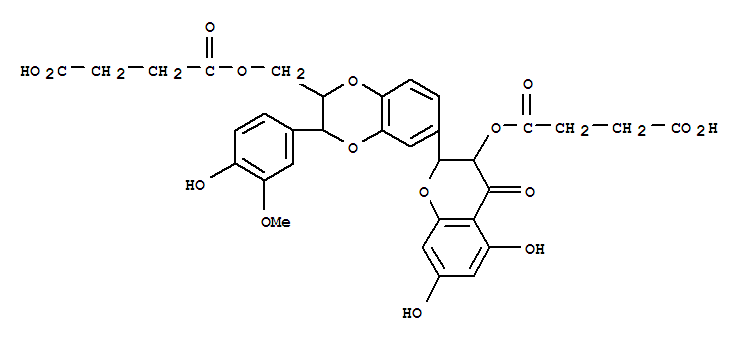 4-[(2R)-5,7-二羟基-2-[(2R)-2-(4-羟基-3-甲氧基苯基)-3-[(4-羟基-4-氧代丁酰基)氧基甲基]-2,3-二氢-1,4-苯并二氧杂环己-7-基]-4-氧代色满-3-基]氧基-4-氧代丁酸