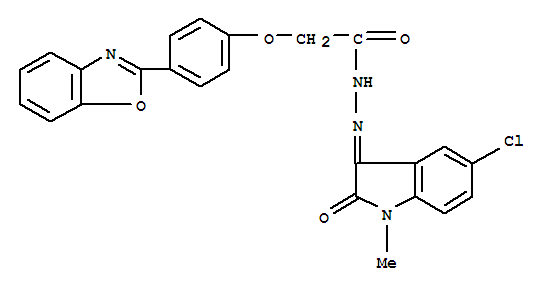 2-[4-(1,3-苯并噁唑-2-基)苯氧基]-N'-[(3E)-5-氯-1-甲基-2-羰基-1,2-二氢-3H-吲哚-3-亚基]乙酰肼