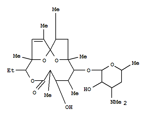 Erythromycin EP Impurity I/Erthralosamine/(1S,4R,5R,8R,9S,10S,11R,12R,14R)-11-(((2S,3R,4S,6R)-4-(dimethylamino)-3-hydroxy-6-methyltetrahydro-2H-pyran-2-yl)oxy)-5-ethyl-9-hydroxy-2,4,8,10,12,14-hexamethyl-6,15,16-trioxatricyclo[10.2.1.11,4]hexadec-2-en-7-o