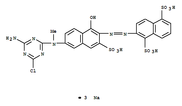 2-[[6-[(4-氨基-6-氯-1,3,5-三嗪-2-基)甲氨基]-1-羟基-3-磺基-2-萘基]偶氮]-1,5-萘二磺酸三钠盐