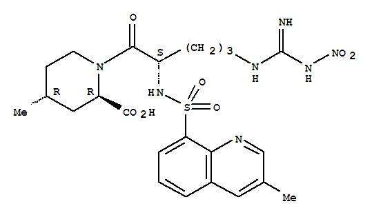 (2R,4R)-1-[(2S)-5-[[亚氨基(硝基氨基)甲基]氨基]-2-[[(3-甲基-8-喹啉基)磺酰基]氨基]-1-氧代戊基]-4-甲基-2-哌啶甲酸
